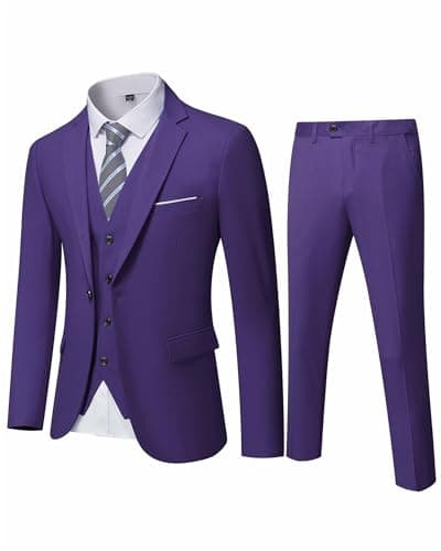 YND Men's Slim Fit 3 Piece Suit with Tie