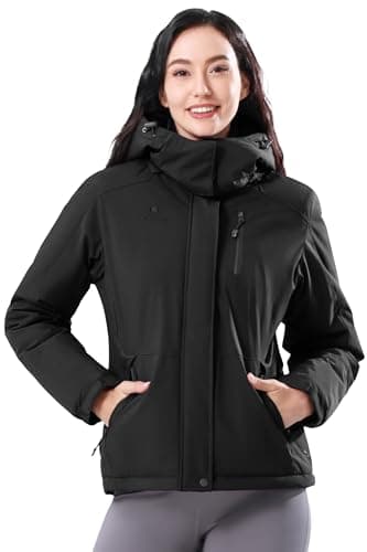 CAMELSPORTS Women's Waterproof Snow Ski Fleece Coat Winter Windproof Insulated Jacket Hooded