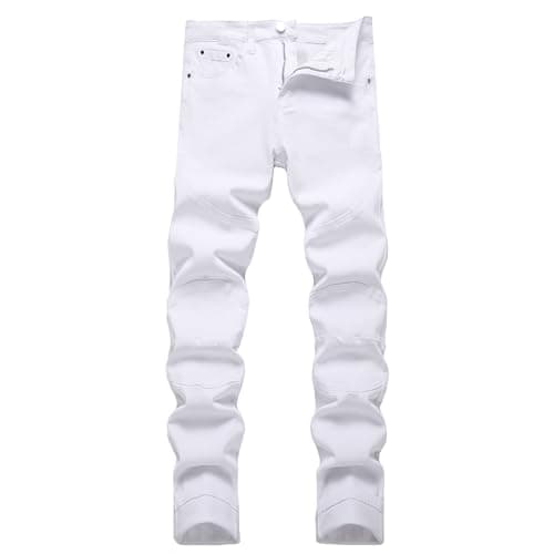 Men's Comfortable Stretch Cargo Jeans - JUNBAOSS Straight Leg Ripped Skinny
