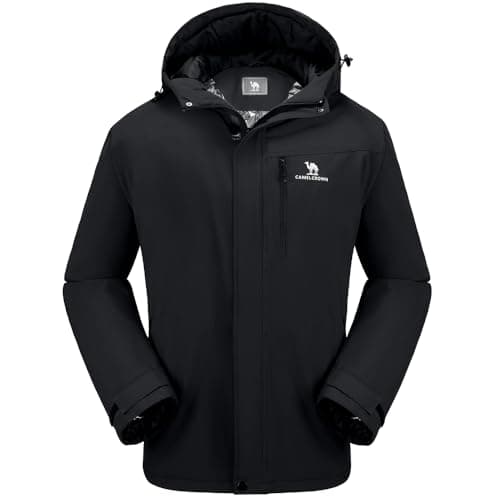 CAMEL CROWN Men's Waterproof Ski Jacket for Winter Hiking Rain Snow
