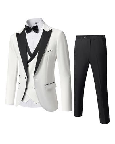 YND Men's Slim Fit Wedding Tuxedo Set with Bow Tie