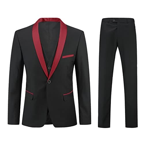 Boyland Men's Shawl Collar 1 Button Formal Suit for Wedding & Business