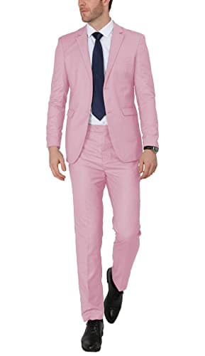 WEEN CHARM Men's Slim Fit 2-Piece Two Button Blazer Suit for Wedding Prom