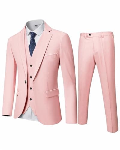 YND Men's Slim Fit 3 Piece Suit with Tie