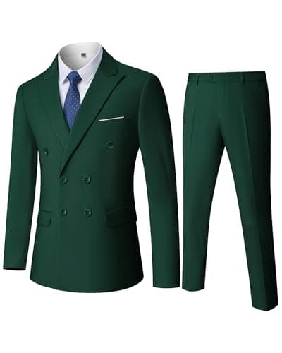 YND Men's Slim Fit 3 Piece Stretch Suit with One Button Blazer Pants, Party & Wedding
