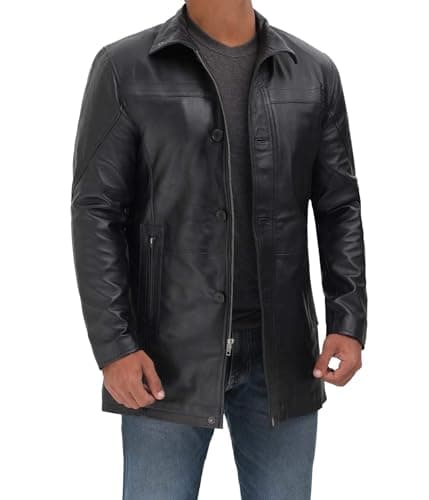 Blingsoul Black/Brown Leather Jacket for Men