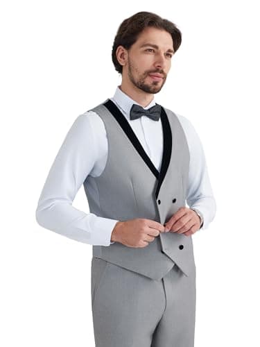 MAGE MALE Men's Slim Fit 3 Piece Formal Tuxedo Set for Weddings and Events