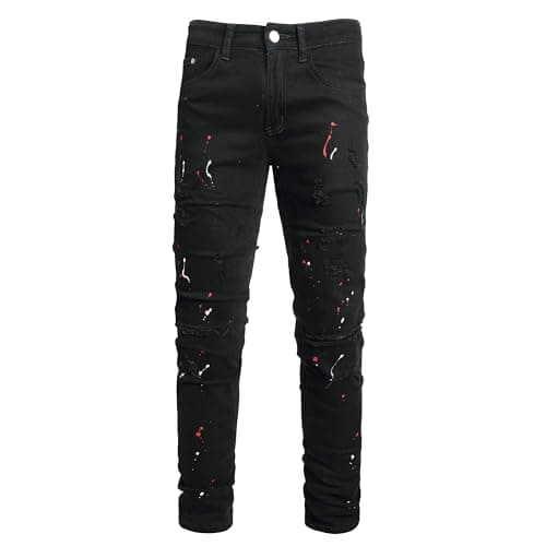 Slim Fit Men's Ripped Stretch Jeans