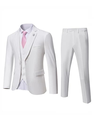 Slim Fit 3-Piece Suit Set for Men: Blazer, Vest, Pants & Tie