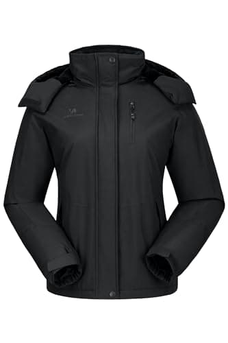 CAMELSPORTS Women's Waterproof Snow Ski Fleece Coat Winter Windproof Insulated Jacket Hooded