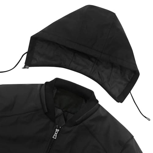 UNTMENU Men's Stand Collar Zip-Up Leather Motorcycle Jacket With Hood