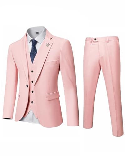 Slim Fit 3-Piece Suit Set for Men: Blazer, Vest, Pants & Tie