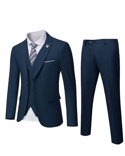 Slim Fit 3-Piece Suit Set for Men: Blazer, Vest, Pants & Tie