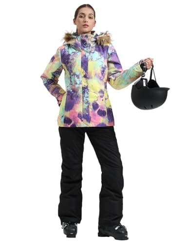 GSOU Women's Waterproof Snowsuit Ski Jacket and Pants Insulated Warm Winter Snowboarding