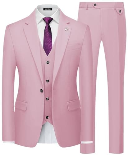MAGE Men Slim Fit 3PC Tuxedo Suit Blazer Vest Pants Set