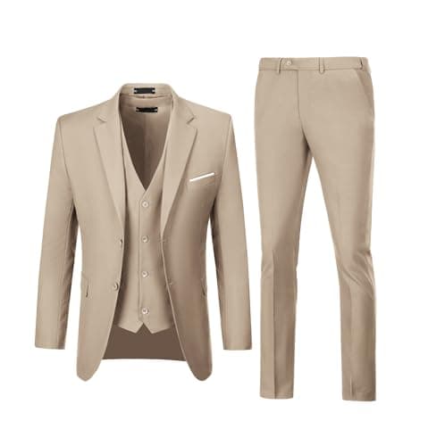 Diaryan Men's Slim Fit 3-Piece Wedding Suit Groomsmen Tuxedo
