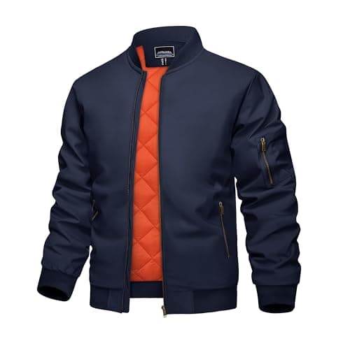 KEFITEVD Men's Windproof Bomber JacketWarm Winter Full Zip Coats
