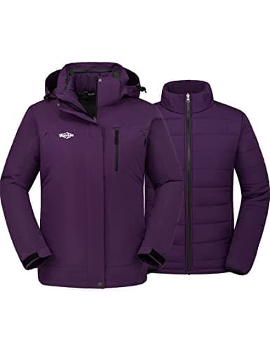Wantdo Women's 3-in-1 Waterproof Winter Ski & Snowboarding Jacket