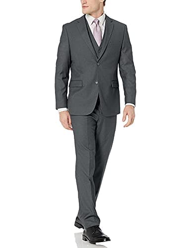Adam Baker Men's Classic Fit 3-Piece Vested Suit Set