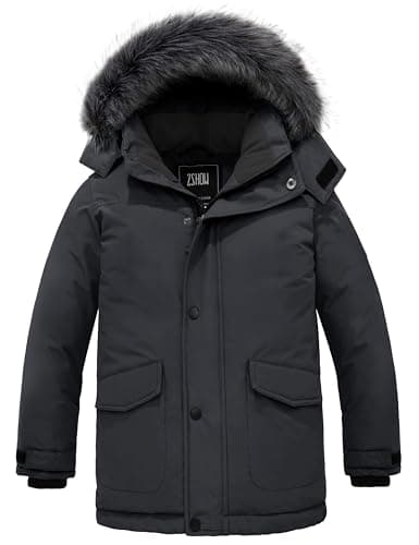 ZSHOW Boys' Warm Waterproof Hooded Winter Puffer Jacket