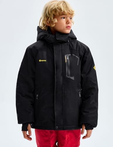 GEMYSE Boy's Black Waterproof Ski Jacket (6/7)