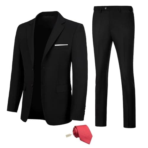 Fesenbo Men's Slim Fit 2-Piece Business Suit Blazer and Pants for Prom and Weddings
