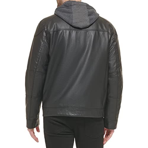 Calvin Klein Men's Motorcycle Jacket with Hoodie