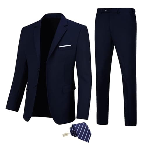 Fesenbo Men's Slim Fit 2-Piece Business Suit Blazer and Pants for Prom and Weddings