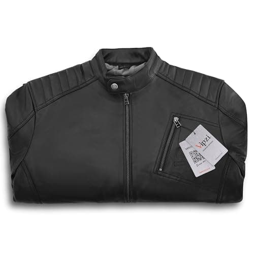 Vipzi Premium Soft Lambskin Motorcycle Jacket - Vintage Cafe Racer Style