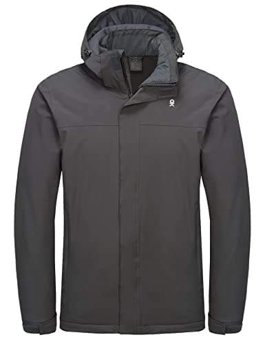 Little Donkey Andy Men's Waterproof Ski Snowboarding Windproof Jacket Warm with Detachable Hood