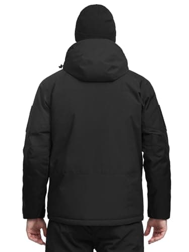FREE SOLDIER Men's Waterproof Winter Ski Jacket with Detachable Hood and Multiple Pockets
