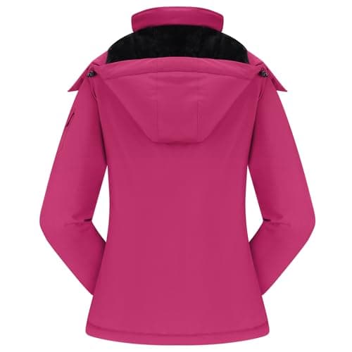 CAMEL CROWN Women's Waterproof Winter Ski Jacket+Fleece Hooded Coat