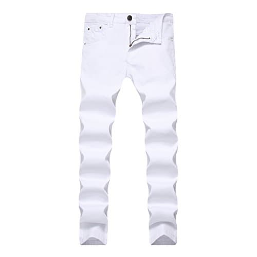 COOSVEN Men's Ripped Slim Straight Denim Jeans with Holes