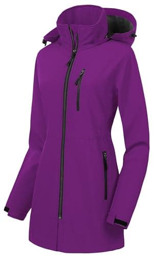 CREATMO Women's Lightweight Waterproof Softshell Tactical Jacket with Fleece Lining