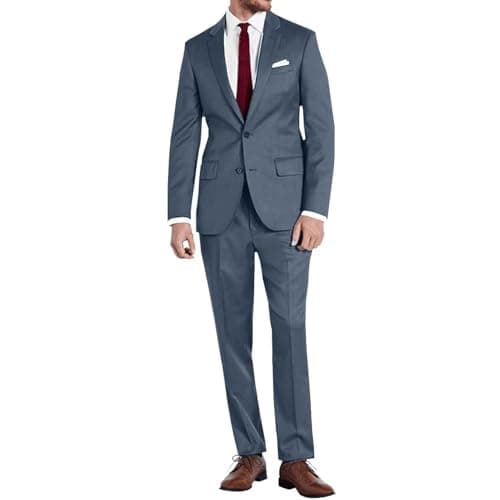 Lynerun Men's Slim Fit 2-Piece Prom Tuxedo Suit Jacket and Pants Set