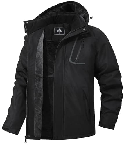 Men's Winter Mountain Coat with Fleece Lining and Hood