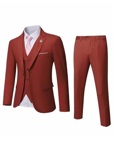 Slim Fit 3-Piece Suit Set for Men: Blazer, Vest, Pants & Tie