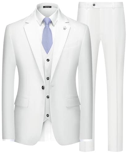 MAGE Men Slim Fit 3PC Tuxedo Suit Blazer Vest Pants Set