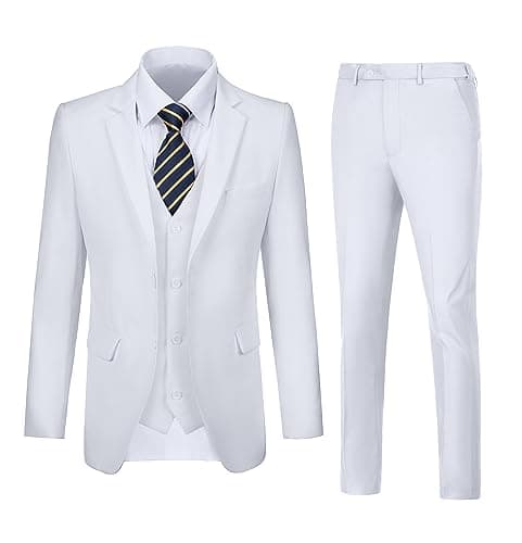 Diaryan Men's Slim Fit 3-Piece Wedding Suit Groomsmen Tuxedo