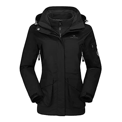 CAMEL CROWN Women's Waterproof 3-in-1 Ski Jacket Fleece Inner Winter Coat