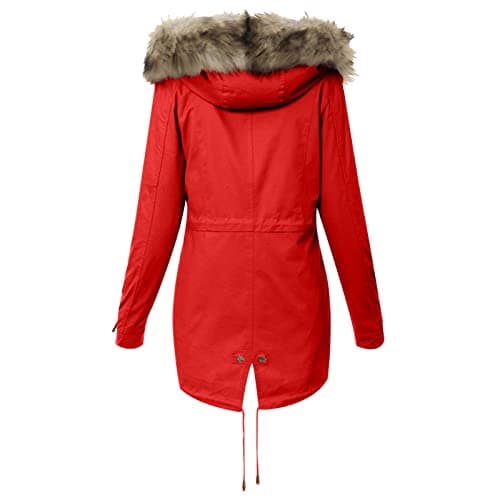 YMADREIG Women's Warm Winter Fleece Jacket with Fur Hood Windproof Coats