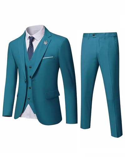 Slim Fit 3-Piece Suit Set for Men: Blazer, Vest, Pants & Tie