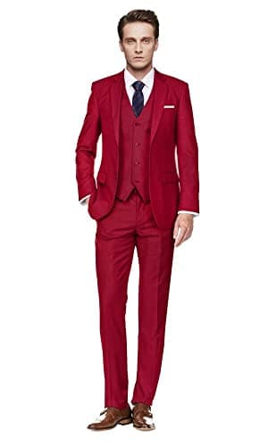 Amyox Men's Slim Fit 3-Piece Business Wedding Tuxedo Suit Set