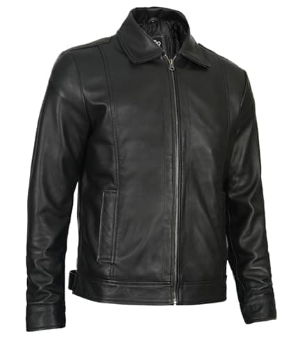 Decrum Mens Real Lambskin Classic Vintage Leather Jacket