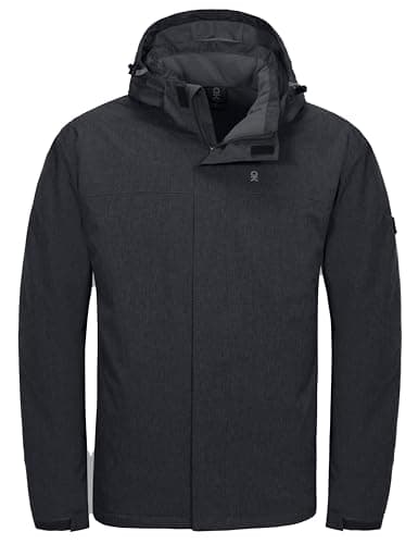 Little Donkey Andy Men's Waterproof Ski Snowboarding Windproof Jacket Warm with Detachable Hood