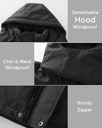 Wantdo Boy's Waterproof Quilted Winter Puffer Jacket for Mountains