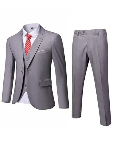 Slim Fit 3-Piece Suit Set for Men: Blazer, Vest, Pants & Tie