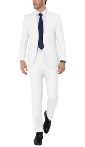 WEEN CHARM Men's Slim Fit 2-Piece Two Button Blazer Suit for Wedding Prom