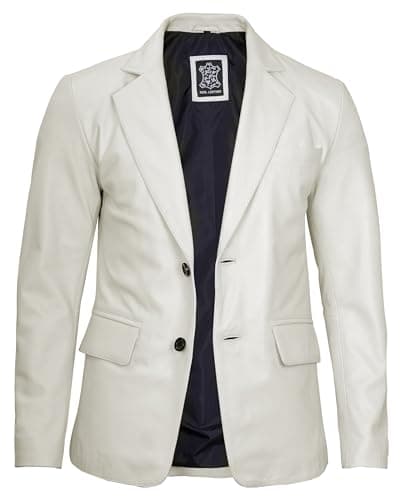 Black & Brown Real Lambskin Leather Blazer for Men