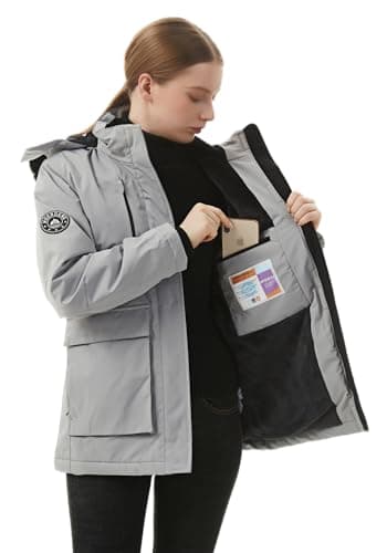 MOERDENG Women's Waterproof Winter Snow Coat Hooded Ski Jacket